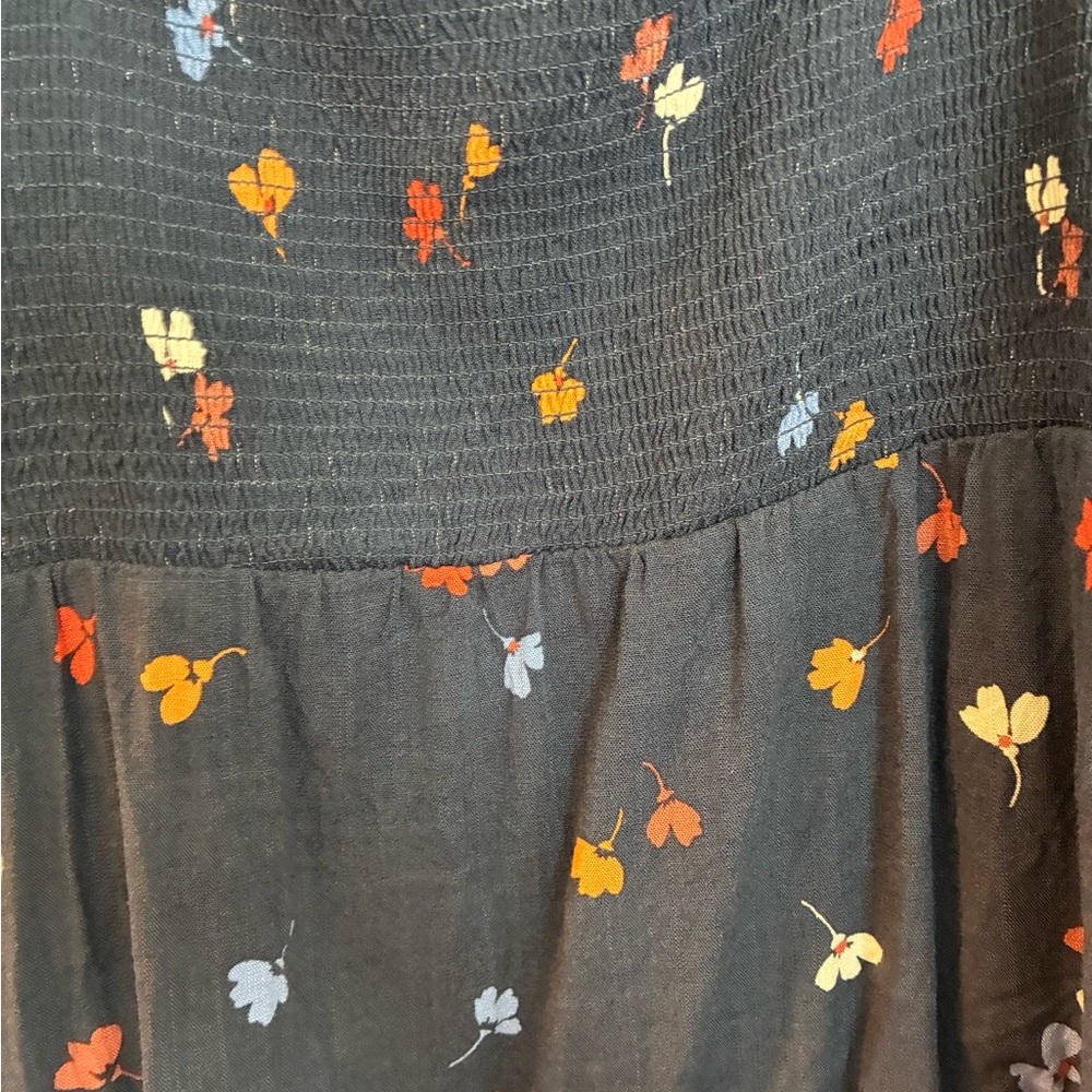 Blue Ruffled Smocked Tank Top - Picture 4 of 5
